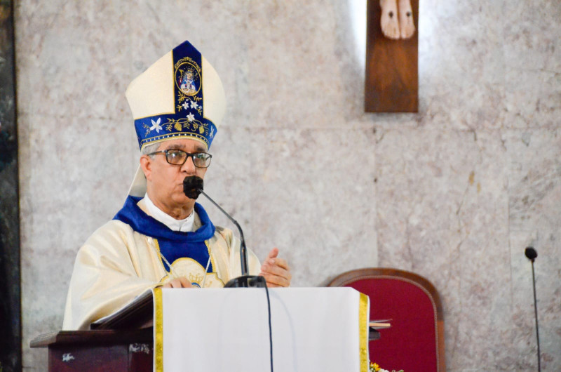 El arzobispo de Santiago, monseñor Héctor Rafael Rodríguez, habló en la eucaristía por el Día de la Virgen de la Altagracia.ONELIO DOMÍNGUEZ