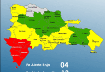 El COE mantiene 04 provincias en alerta roja, 12 y al Distrito Nacional en amarillo y 13 en verde