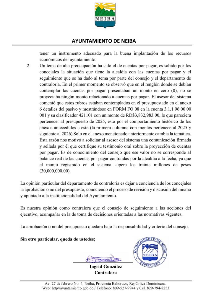La imagen actual no tiene texto alternativo. El nombre del archivo es: Contralora-de-Neiba-denuncia-inconsistencias-financieras-y-deudas-no-registradas-en-el-Presupuesto-2026.jpg