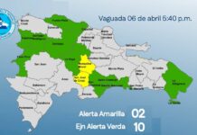 El COE mantiene 02 provincias en alerta amarilla y 09 y el Distrito Nacional en verde