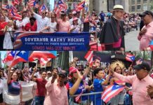 Congresista Espaillat se da baño de pueblo durante el Desfile Nacional Puertorriqueño este domingo en NY