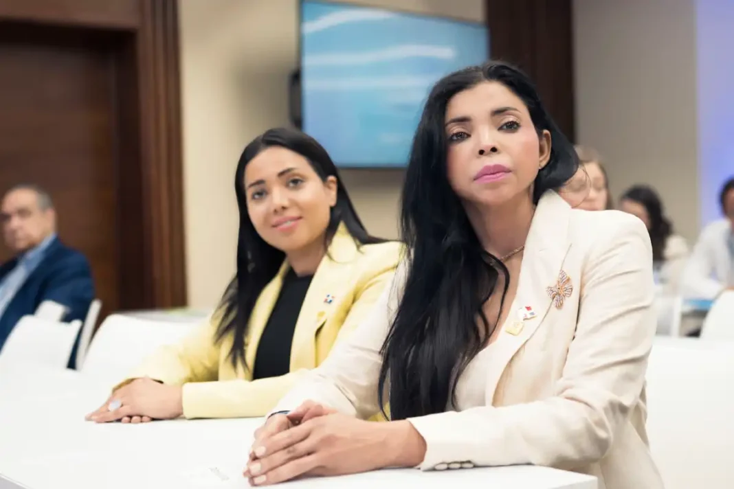 Yeni Berenice Reynoso, dicta una conferencia en un taller sobre el tema organizado por la Fundación Institucionalidad y Justicia Finjus